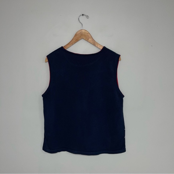 Liz Clairborne  Golf Sweater Vest Women's Size Large‎ Navy Red Argyle Sleeveless - Picture 5 of 7